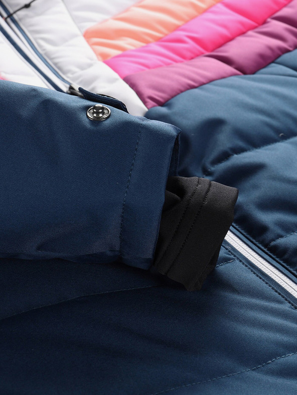 ALPINE PRO Modro-bela ženska smučarska jakna s puhom in membrano PTX ALPINE PRO Feedra