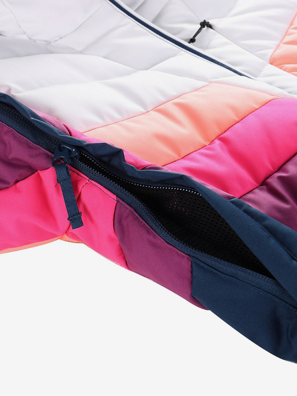 ALPINE PRO Modro-bela ženska smučarska jakna s puhom in membrano PTX ALPINE PRO Feedra