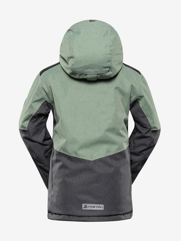 ALPINE PRO Zelena otroška smučarska jakna z membrano PTX ALPINE PRO Zaribo