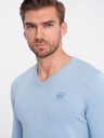 Ombre Clothing Svetlo modra moška oblačila Ombre pulover