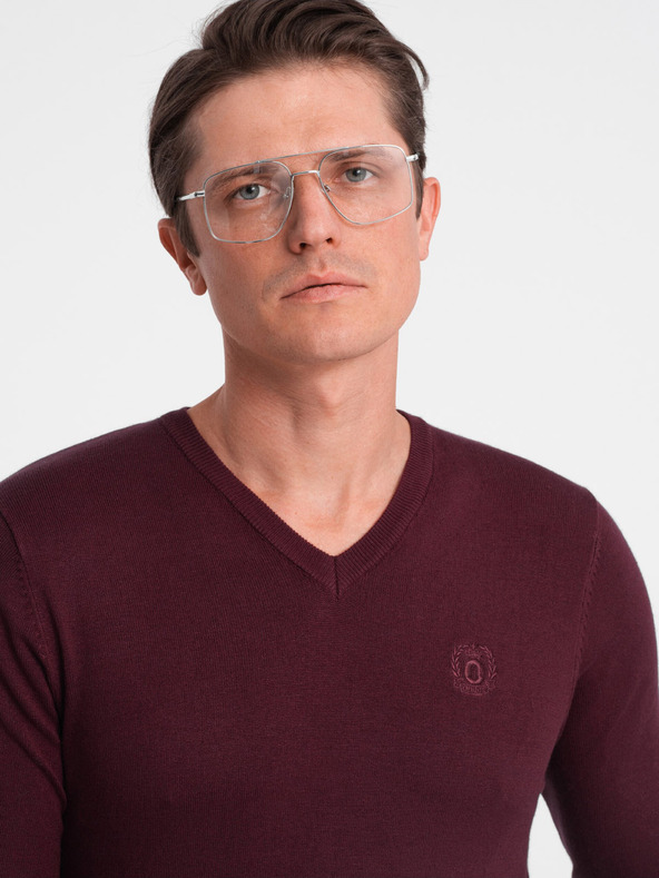 Ombre Clothing Moški bordo pulover Ombre Clothing