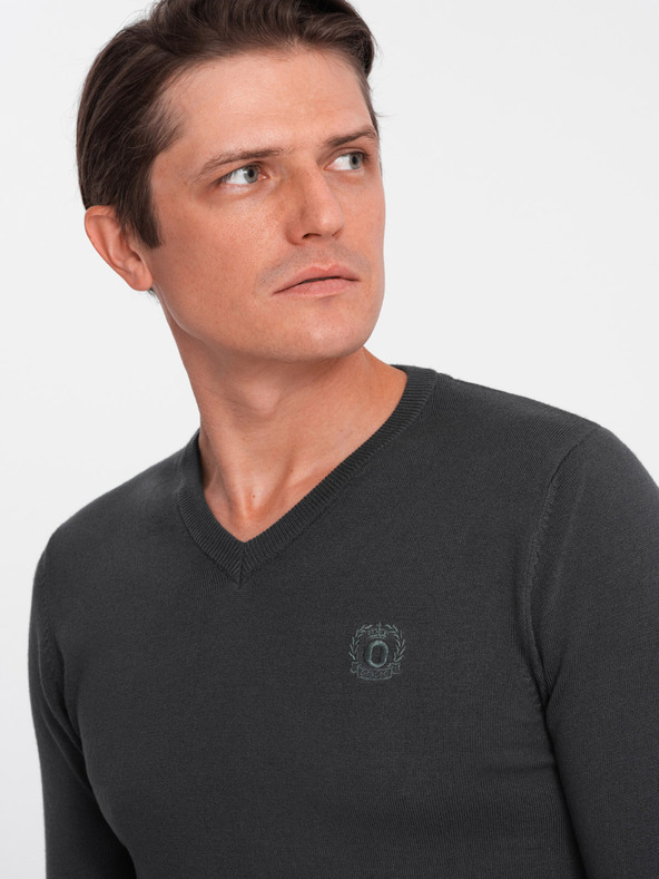 Ombre Clothing Temno siva Moški pulover Ombre Oblačila