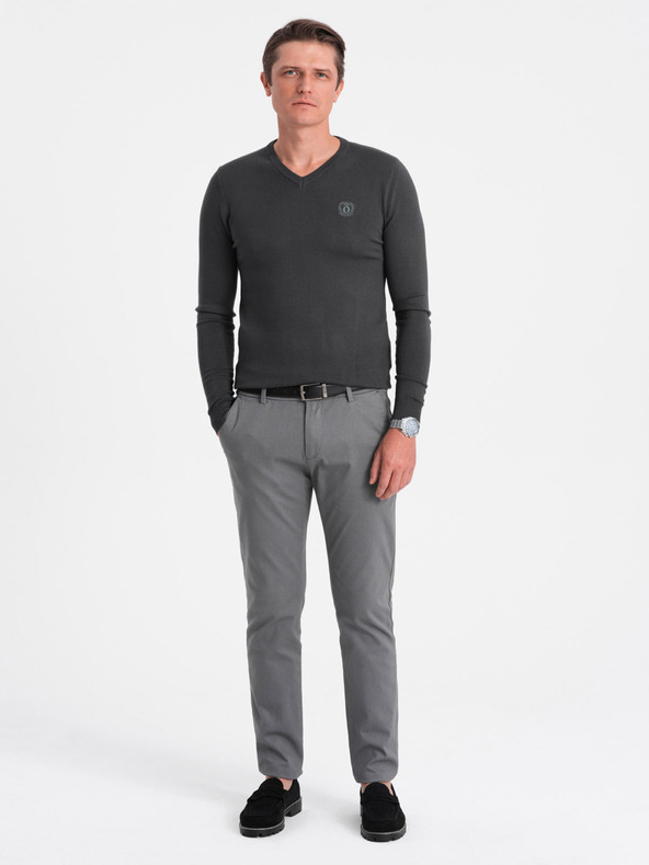 Ombre Clothing Temno siva Moški pulover Ombre Oblačila