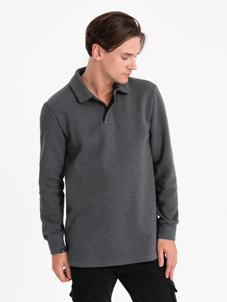 Ombre Clothing Siva moška majica z osnovnim ovratnikom Ombre Clothing