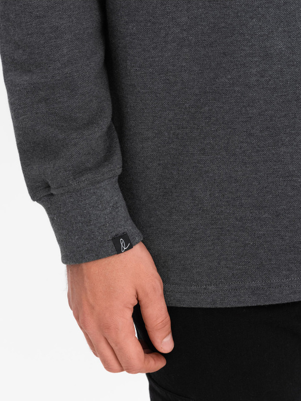 Ombre Clothing Siva moška majica z osnovnim ovratnikom Ombre Clothing