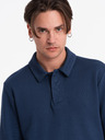 Ombre Clothing Temno modra moška majica z osnovnim ovratnikom Ombre Clothing