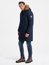 Ombre Clothing Temno modra moška zimska jakna z umetnim krznom Ombre Clothing Alaskan