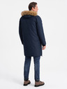 Ombre Clothing Temno modra moška zimska jakna z umetnim krznom Ombre Clothing Alaskan
