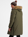 Ombre Clothing Zelena moška zimska jakna z umetnim krznom Ombre Clothing Alaskan
