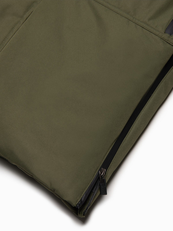 Ombre Clothing Zelena moška zimska jakna z umetnim krznom Ombre Clothing Alaskan