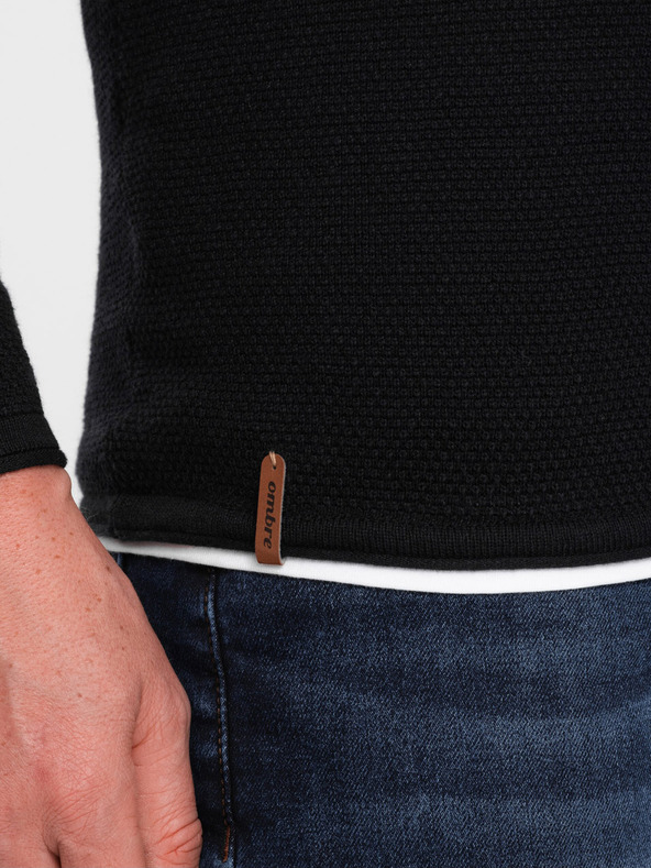 Ombre Clothing Črn moški pulover Ombre Clothing