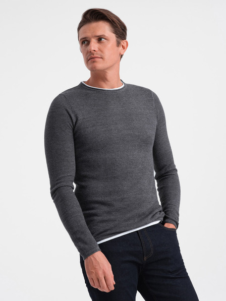 Ombre Clothing Temno siva Moški pulover Ombre Oblačila