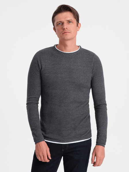 Ombre Clothing Temno siva Moški pulover Ombre Oblačila