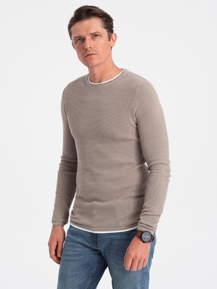 Ombre Clothing Bež moški pulover Ombre oblačila