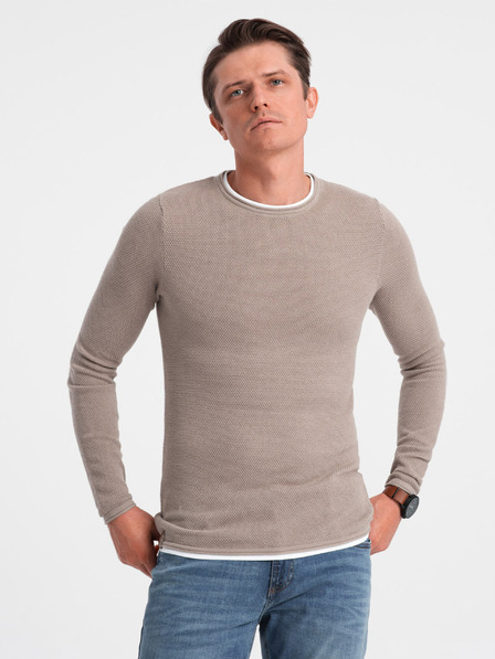 Ombre Clothing Bež moški pulover Ombre oblačila