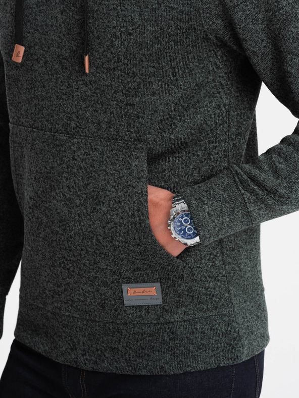 Ombre Clothing Temno zelena moška kapuca Ombre Clothing