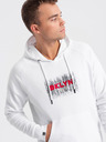 Ombre Clothing Bela moška kapuca s potiskom Ombre Clothing