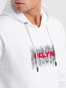 Ombre Clothing Bela moška kapuca s potiskom Ombre Clothing