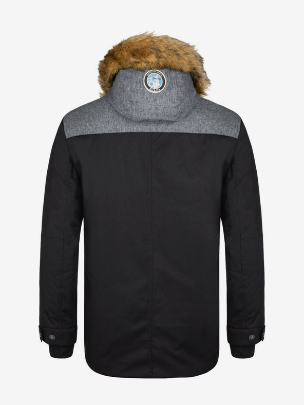 Kilpi Črna moška zimska jakna z umetnim krznom Kilpi ALPHA