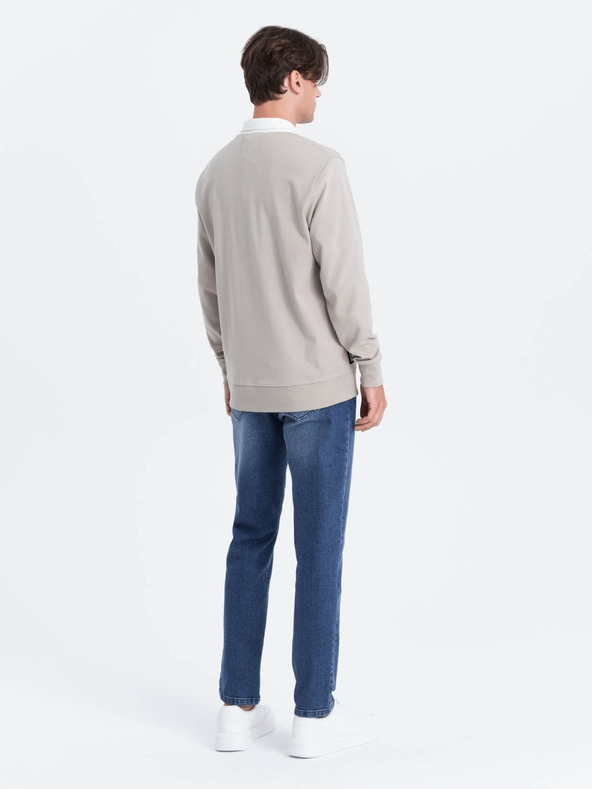 Ombre Clothing Svetlo siva Moška jopa z ovratnikom Ombre Oblačila