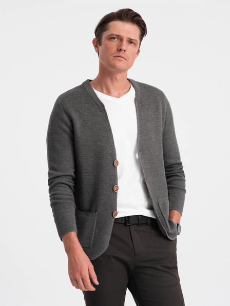 Ombre Clothing Siva moška jopica z žepi Ombre Clothing