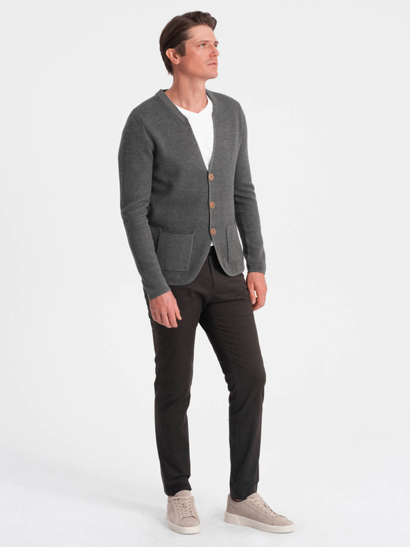 Ombre Clothing Siva moška jopica z žepi Ombre Clothing