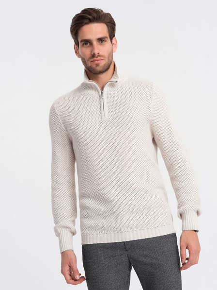 Ombre Clothing Kremasta moška jopa z ovratnikom Ombre Clothing