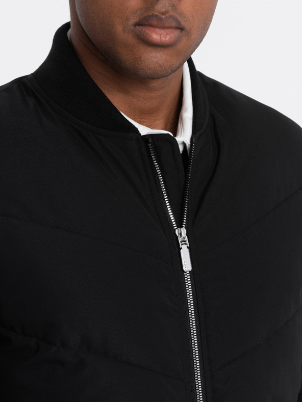 Ombre Clothing Črna moška prešita bomberka Ombre Clothing