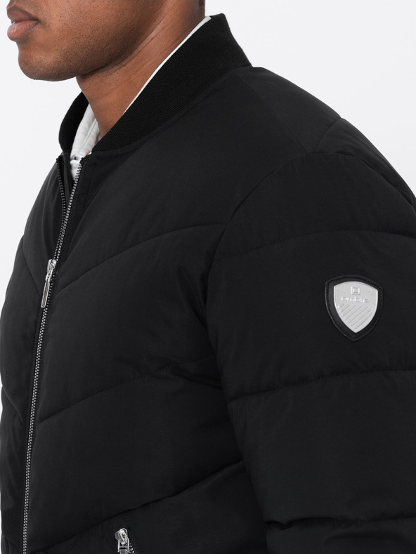 Ombre Clothing Črna moška prešita bomberka Ombre Clothing