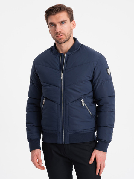 Ombre Clothing Temno modra moška prešita jopica Ombre Clothing