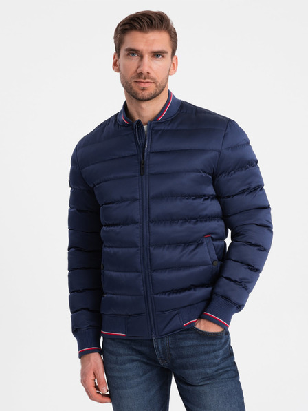 Ombre Clothing Temno modra moška prešita jopica Ombre Clothing