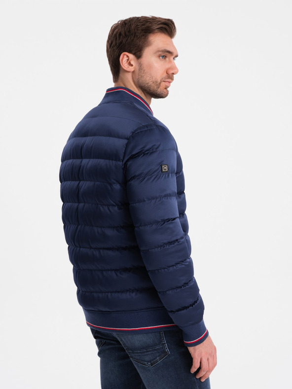 Ombre Clothing Temno modra moška prešita jopica Ombre Clothing