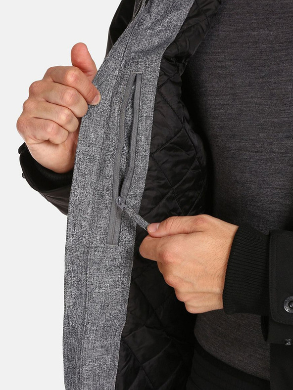 Kilpi Črna moška zimska jakna z umetnim krznom Kilpi ALPHA