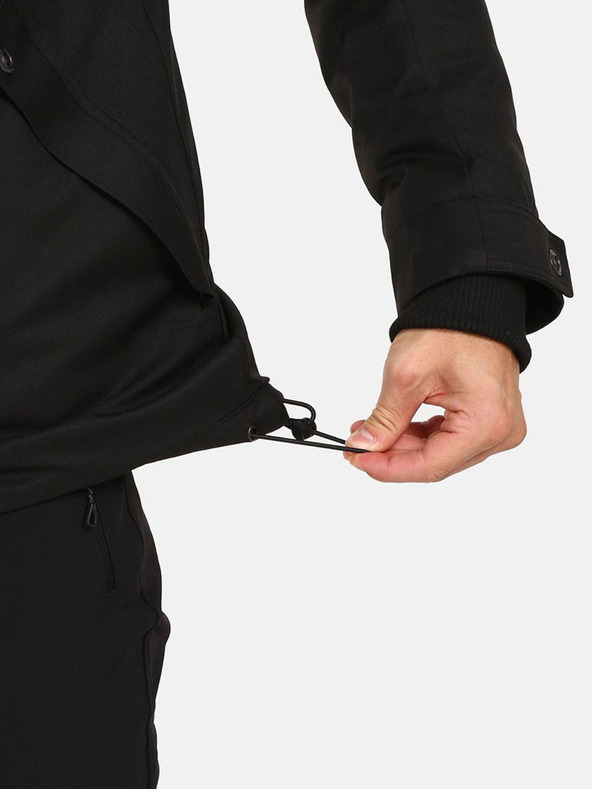 Kilpi Črna moška zimska jakna z umetnim krznom Kilpi ALPHA