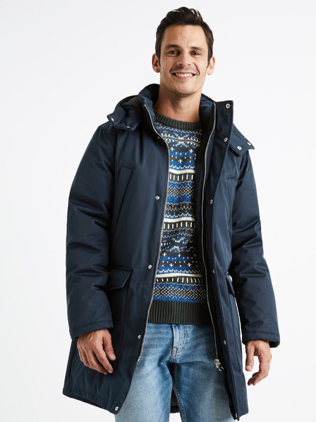 Celio Temno modra moška zimska parka Celio Cuturino