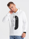 Ombre Clothing Bela moška kapuca s potiskom Ombre Clothing