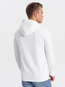 Ombre Clothing Bela moška kapuca s potiskom Ombre Clothing