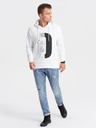 Ombre Clothing Bela moška kapuca s potiskom Ombre Clothing