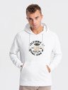 Ombre Clothing Bela moška kapuca s potiskom Ombre Clothing