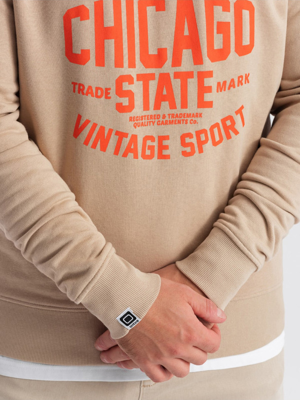 Ombre Clothing Bež Moška potiskana jopa Ombre Oblačila