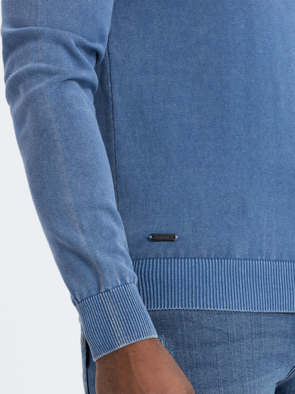 Ombre Clothing Modra moška osnovna jopa z v-izrezom Ombre Clothing