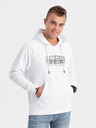Ombre Clothing Bela moška jopa s kapuco Ombre Clothing