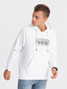 Ombre Clothing Bela moška jopa s kapuco Ombre Clothing