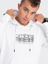 Ombre Clothing Bela moška jopa s kapuco Ombre Clothing