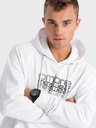 Ombre Clothing Bela moška jopa s kapuco Ombre Clothing