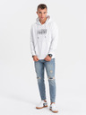 Ombre Clothing Bela moška jopa s kapuco Ombre Clothing