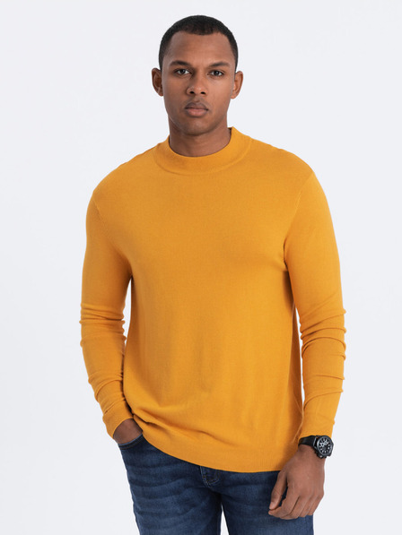 Ombre Clothing Gorčična moška osnovna jopa s pokončnim ovratnikom Ombre Clothing