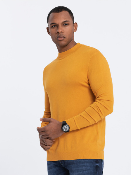 Ombre Clothing Gorčična moška osnovna jopa s pokončnim ovratnikom Ombre Clothing