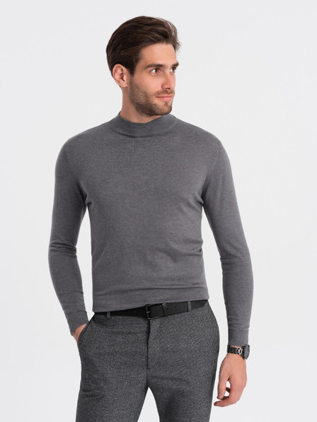 Ombre Clothing Siva moška osnovna jopa s pokončnim ovratnikom Ombre Clothing