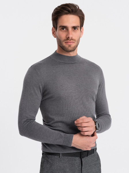 Ombre Clothing Siva moška osnovna jopa s pokončnim ovratnikom Ombre Clothing